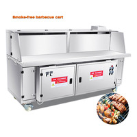 Barbecue commercial sans fumée avec moteur - Support de barbecue au gaz et au charbon de bois, efficacité de purification de 95 %, appareil de cuisine