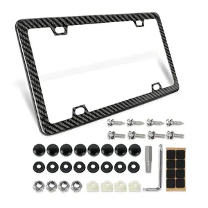 Custom Design Real Carbon Fiber License Plate Frame US Standard Number Plate Frame License Plate Holder Cover