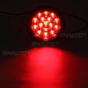 ไฟท้ายรถยนต์ทรงกลม LED สีเหลืองอำพันและสีแดง 2 ดวง 16LED 12V ไฟเบรก ไฟวิ่ง ไฟถอยหลัง สำหรับรถบรรทุก รถพ่วง รถบรรทุกขนาดใหญ่ - Product Image 4