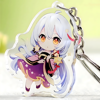 Pendentif porte-clés en acrylique personnalisé double impression breloques transparentes porte-clés en acrylique accessoires de porte-clés en plastique personnalisés