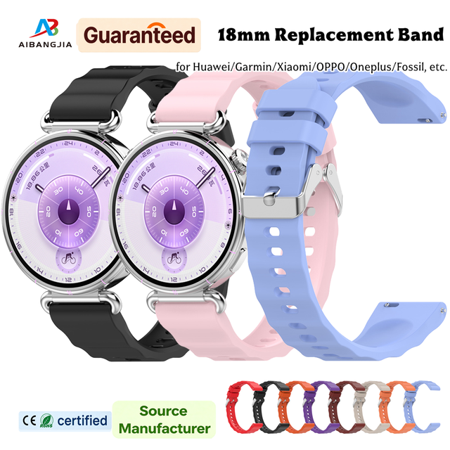 18mm Quick Release Smart Watch Strap for Huawei Watch GT6 41mm Band Soft Silicone Replacement Watchband for Women Men