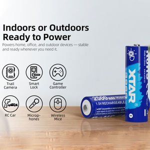 XTAR 1.5V <span class=keywords><strong>AA</strong></span> 3960 4 개/팩 2500mAh 충전식 리튬 이온 배터리 터치를 통해 전원 LED 표시기 다중 보호 파일 확인 - Product Image 3