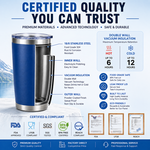 Vaso Térmico <span class=keywords><strong>de</strong></span> Acero Inoxidable con Aislamiento al Vacío <span class=keywords><strong>de</strong></span> 20oz/30oz, con Recubrimiento en Polvo, Taza <span class=keywords><strong>de</strong></span> Café <span class=keywords><strong>de</strong></span> Viaje <span class=keywords><strong>de</strong></span> Doble Pared con Tapa y Logotipo Personalizado - Product Image 5