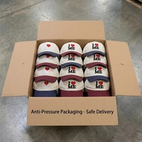 Casquette de baseball en coton personnalisée OEM ODM avec logo brodé contrastant Cœur I Love Me Fabricant Streetwear Mode Faible MOQ Rapide