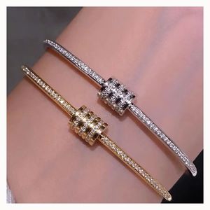 Xinfly Luxury 18k <b>Solid</b> Gold Brand Bangle VS Natural Diamond Jewelry Trendy Party Gift - Product Image 1