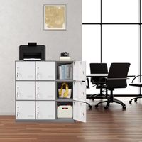 Casier en métal gris pour la maison et le bureau Armoire d'organisation scolaire pour étudiants et enfants pour le salon