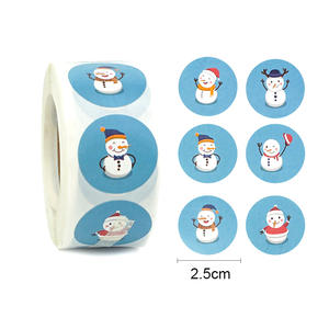 Rollo de pegatina de sello de Navidad rojo de arte popular de PVC personalizado, etiqueta decorativa <span class=keywords><strong>Holly</strong></span> Jolly de 3,8 cm, caja de regalo de vacaciones, embalaje de sobre - Product Image 5