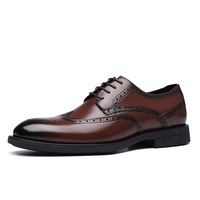 Nouvelles chaussures habillées formelles en microfibre sculptée à lacets, respirantes, style britannique coréen, chaussures décontractées pour marié, chaussures de mariage