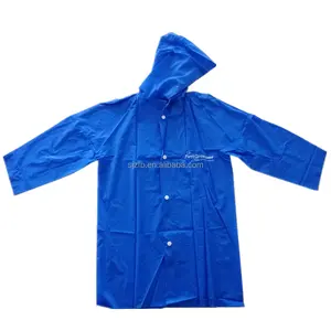 Multi Style Blue Waterproof PVC raincoat with one color printing