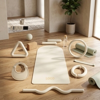 Ensemble de yoga et pilates personnalisé avec logo - Anneaux de résistance, tapis et blocs en silicone écologiques pour les entraînements de fitness à domicile
