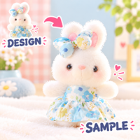 Jouets en peluche, porte-clés en peluche, poupées en peluche, jouets en peluche d'Halloween, porte-clés personnalisé en peluche, jouet doux en peluche, lapin rose et bleu