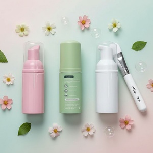 Luxury Custom White Pink Nude Facial Cleansing <b>Pump</b> Sprayer 30ml 50ml Foam Cleanser <b>Bottles</b> - Product Image 2