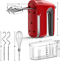 Batteur Électrique Professionnel Personnalisé avec Logo OEM, Marque Privée, 5 Vitesses, 300W Haute Puissance, Bol Mélangeur de Cuisine, Usine