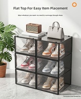 Kundenspezifische Logo PP Schuh-Sneaker-Aufbewahrungsbox mit Klarsicht-Frontklappe für Wohnzimmer und Schuhregal