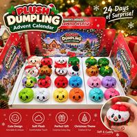 Calendrier de l'Avent en Peluche de Noël, Boîte Mystère, Jouet en Peluche Surprise Souple et Mignon de 5,5 cm, Poupée Rembourrée Douce, Cadeau de Fêtes