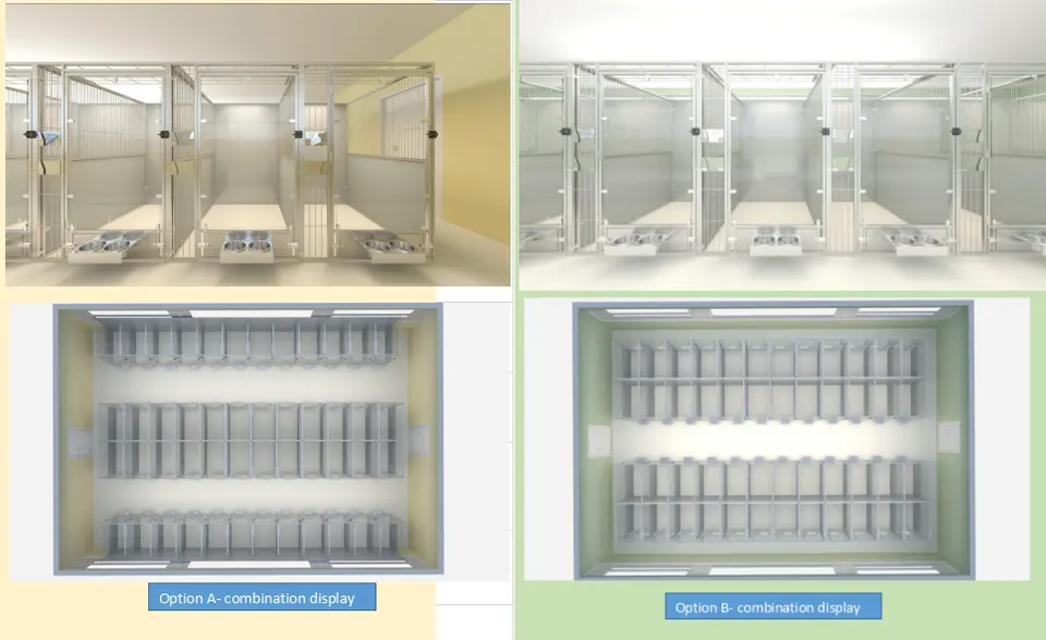 FRP Kennel with Tempered Glass Door