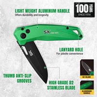 Couteau de poche SK, couteau pliant pour hommes, couteaux EDC avec lame en acier D2 pour couper le carton, le cuir, le tapis, le mousse, le PVC