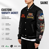 Veste universitaire personnalisée pour homme en cuir véritable avec patch en chenille brodé, veste bomber de style Letterman noire, vêtements de sport d'équipe
