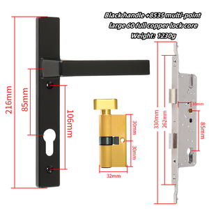 Cerradura de Puerta de Aluminio Broken Bridge para Muebles, Uso en Cocina de Apartamento, Dormitorio, Hotel, Balcón, Diseño Minimalista, Llave Metálica Fácil de Usar - Product Image 2