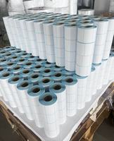 Rouleaux d'étiquettes thermiques industrielles 75x60mm pour le suivi des actifs d'usine, autocollants thermiques à adhésif permanent pour imprimante à codes-barres