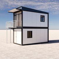 Maison conteneur préfabriquée modulaire portable à deux étages en panneaux sandwich, démontable et en kit plat, pour dortoir et appartement
