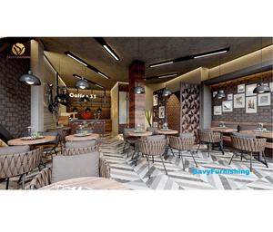 Conjunto de Mesa y Sillas de Comedor para Restaurante, Diseño Interior de Cafetería Pequeña, Silla Tejida con Mesa de Madera para Cafetería - Product Image 1