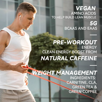 LIFE WORTH Fettarmes Pre-Workout-Energie getränk Private Label Branch Chain Aminosäuren Koffein Taurin Supplements Bulk Bag Sachet