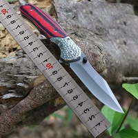Couteau pliant de poche portable de haute qualité, manche en bois, tactique, EDC, lame en acier inoxydable, pour une utilisation en extérieur