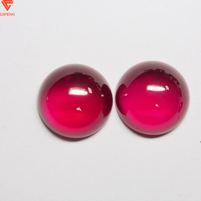 LiFeng Loose Gemstone 2mm-12mm Corundum Ruby Gemstone Flatback Cabochon Cut  Ruby Stone Wholesale Gemstone for Jewelry Making