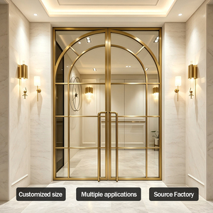 <span class=keywords><strong>Porte</strong></span> <span class=keywords><strong>d</strong></span>'<span class=keywords><strong>entrée</strong></span> <span class=keywords><strong>de</strong></span> luxe en laiton avec charnières pour hôtel, villa, magasin, <span class=keywords><strong>porte</strong></span> double vitrée avec serrure à clé <span class=keywords><strong>de</strong></span> sécurité, design sur mesure - Product Image 2