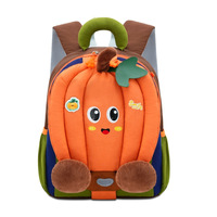 Nouveau sac à dos pour enfants à thème citrouille en tissu Oxford avec harnais à coussin d'air, léger, réduisant la charge, et au design charmant et fantaisiste