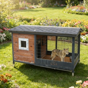Gamelle Rotative pour Animaux de Compagnie, Maison Pliable, Conception Étanche, Bois et Acier Inoxydable, Facile à Nettoyer, Style Moderne pour Petits Animaux (Tous Types) - Product Image 2