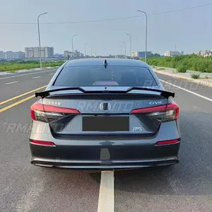 Aileron de coffre arrière Civic noir brillant style TR, aileron de toit arrière pour Honda Civic 11e génération 2022, accessoires auto - Product Image 3
