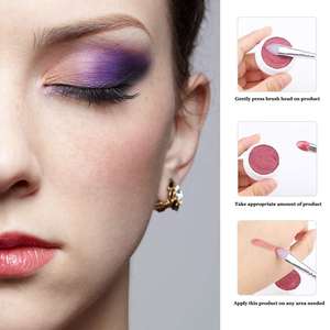 Pour appliquer la crème de fond de teint liquide ombres à paupières couleurs des lèvres avec sac pinceaux de maquillage en silicone professionnels 3 pièces - Product Image 3