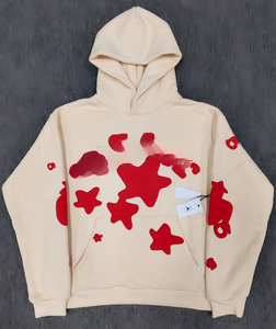 Felpa con Cappuccio in Velluto di Cotone Pesante 450g Stile Star Originale Invernale con Stampa in Schiuma a Ragnatela - Product Image 4