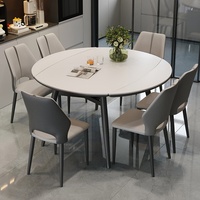 Table à manger pliante rétractable en ardoise pour petits appartements, design moderne et simple, aucun assemblage requis