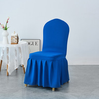 Housse de chaise traditionnelle éthiopienne en spandex blanc avec logo imprimé, couvre-siège et jupe de chaise