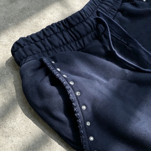 Custom Cotton Men Straight Leg Wide Stacked <b>Jogger</b> & Pants Acid Wash Sun Faded Flare <b>Baggy</b> Rhinestone Sweatpants - Product Image 6
