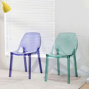 Silla transparente de lujo ligera, silla caliente, tienda de té de la leche, silla de mesa, silla de comedor acrílica para el hogar, taburete de maquillaje - Product Image 4