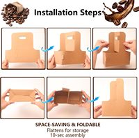 Support à gobelets en carton APP, 2 ou 4 gobelets, avec poignée (12-30 oz) |   Plateau à boissons pliable pour boissons chaudes/froides