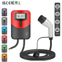 Station de recharge murale pour véhicules électriques de type 2 OEM ODM, 32A IP65, borne de recharge intelligente pour véhicules électriques, utilisation domestique, chargeur de voiture électrique 7kW