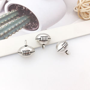 Pendentif en alliage <span class=keywords><strong>de</strong></span> métal en laiton argenté Antique, Football, <span class=keywords><strong>volley</strong></span>-<span class=keywords><strong>ball</strong></span>, Football, Rugby, basket-<span class=keywords><strong>ball</strong></span>, bijoux, porte-clés, collier, charme - Product Image 5