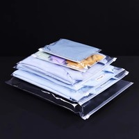 Sacs d'emballage en plastique PE transparents, réutilisables, résistants à l'humidité, avec fermeture éclair, impression de logo personnalisée, vente en gros d'usine, pour chaussettes et chaussures