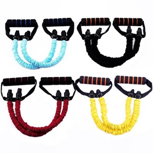 Hot Sale Straight TPE Pull Elastic Rope with Fabric Sleeve Covered Resistance <b>Band</b> 10-30LB Home <b>Workout</b> for Women & Men - Product Image 5