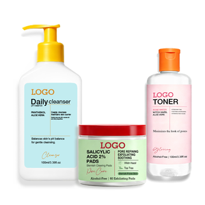 Set de Cuidado Facial de 3 Pasos con Ácido Salicílico al 2% para Control de Grasa, Reducción de Poros, Exfoliación, Tratamiento para el Acné y Calmante para Piel Propensa a Imperfecciones - Product Image 1