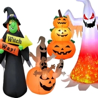 Fantôme gonflable publicitaire d'Halloween de 240 cm avec lumières LED à flamme kaléidoscopique