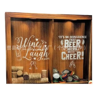 Solid Wood Wine Cork <b>Beer</b> Cap Storage Box Double Compartment Display Rack Natural Color Rectangle Standing Type - Product Image 1