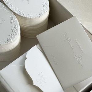 Cao Cấp 3D Dập Nổi Letterpress Bù Đắp In Ấn Lời Mời Đám Cưới Thủ Công Giấy & Bìa In Ấn - Product Image 2