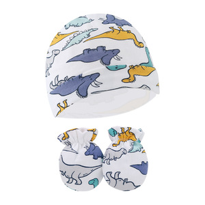 Chapéu do bebê e <span class=keywords><strong>Mittens</strong></span> <span class=keywords><strong>Set</strong></span> Bebê Recém-nascido Chapéus Bonés para o Bebê Meninos Meninas 0-6 Meses 100% Algodão - Product Image 3