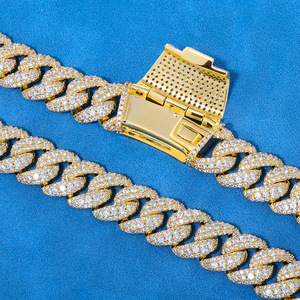12mm Heavy 925 Silver Moissanite Cuban <b>Chain</b> Bracelet Box Clasp Prong Set <b>Iced</b> Out Bling Hip Hop Punk Jewelry Custom Service - Product Image 4